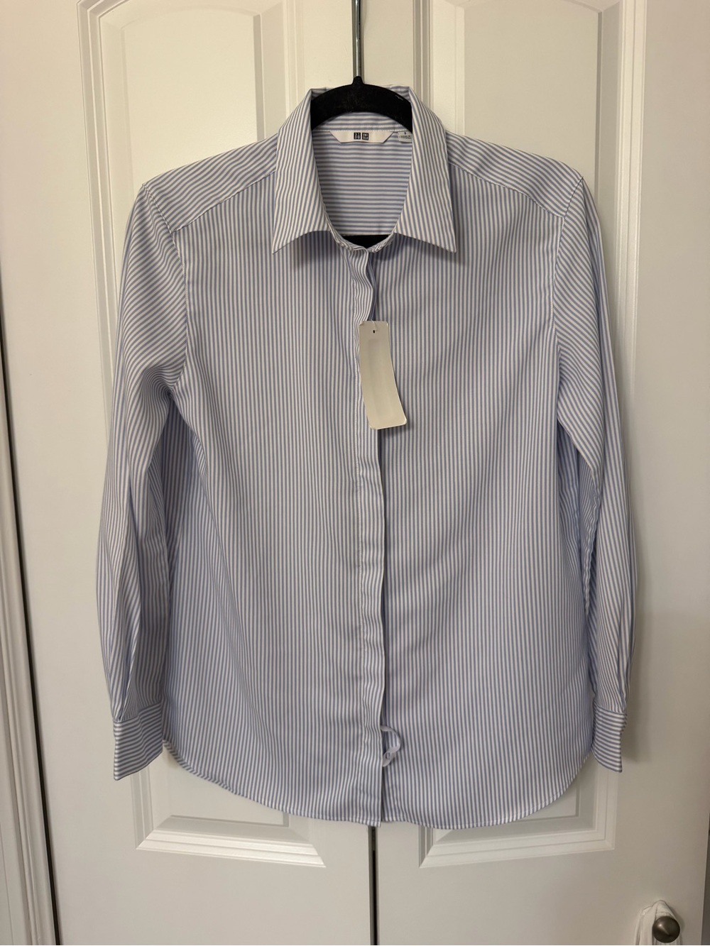 Uniqlo Light Blue Pinstripe Women's Dress Shirt